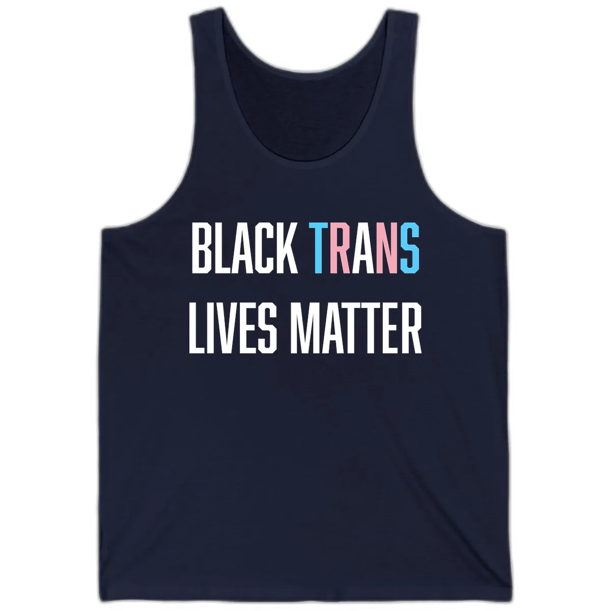 Black Trans Lives Matter Tank in Navy