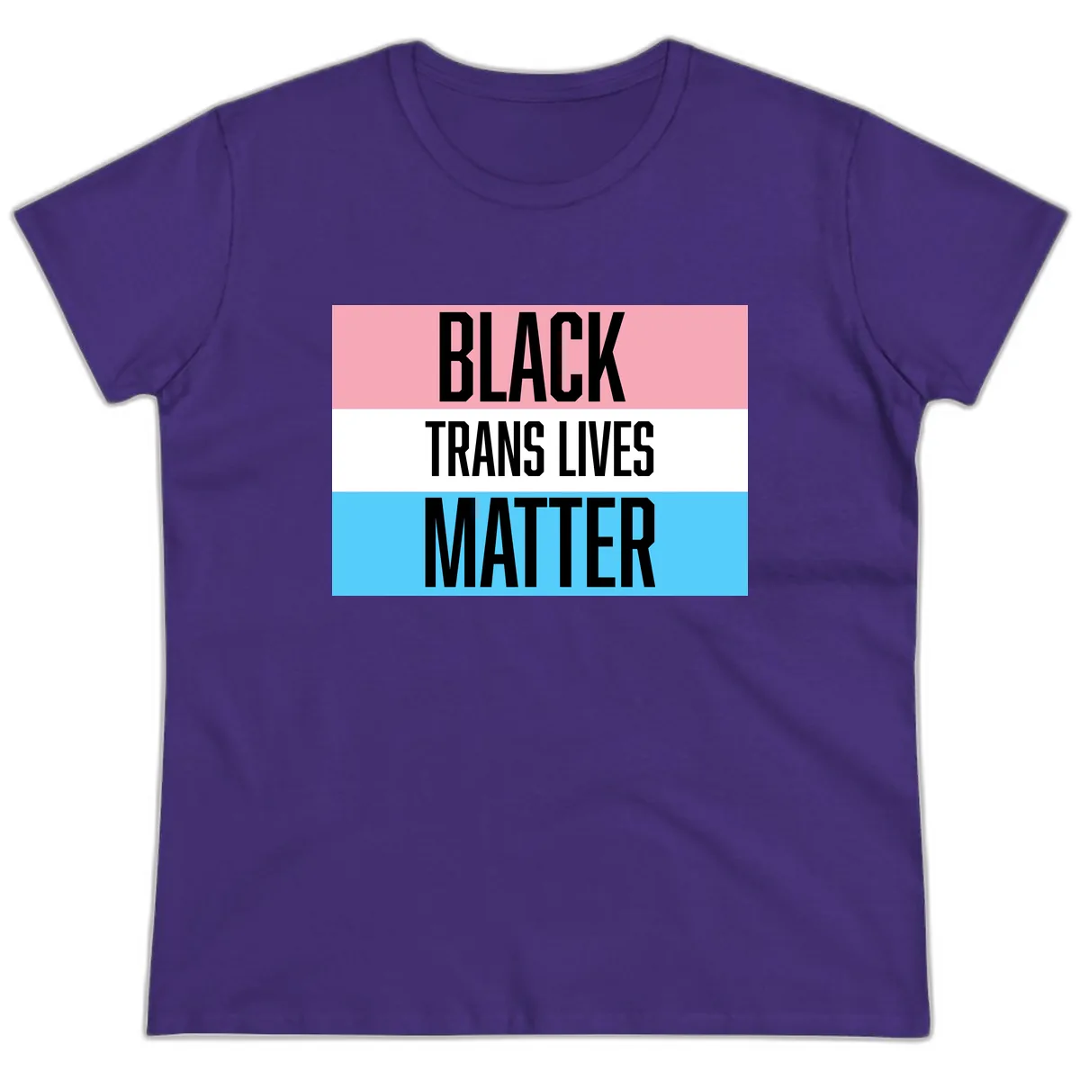 Black Trans Lives Matter Ladies Tee in Purple