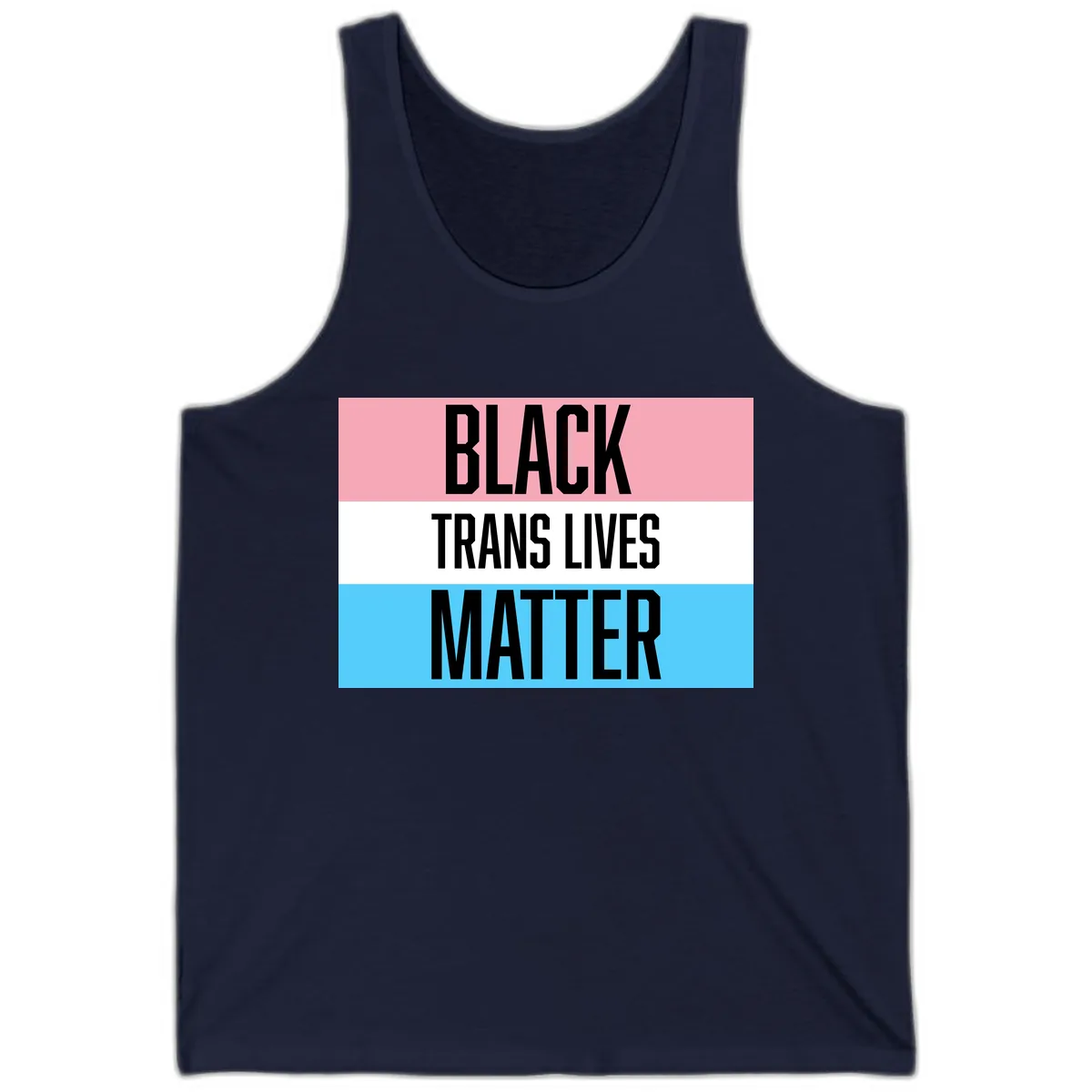 Black Trans Lives Matter Tank in Navy