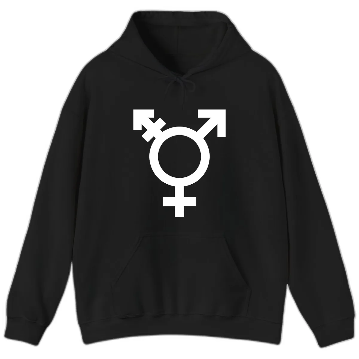 Trans Pride Symbol Hoodie in Black