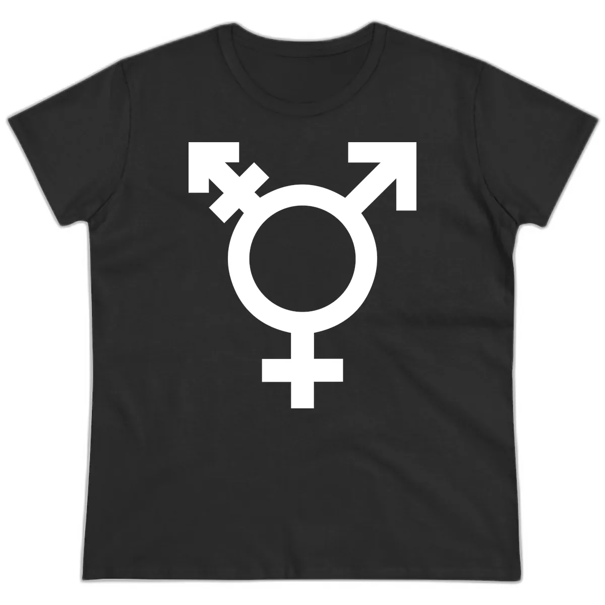 Trans Pride Symbol Ladies Tee in Black