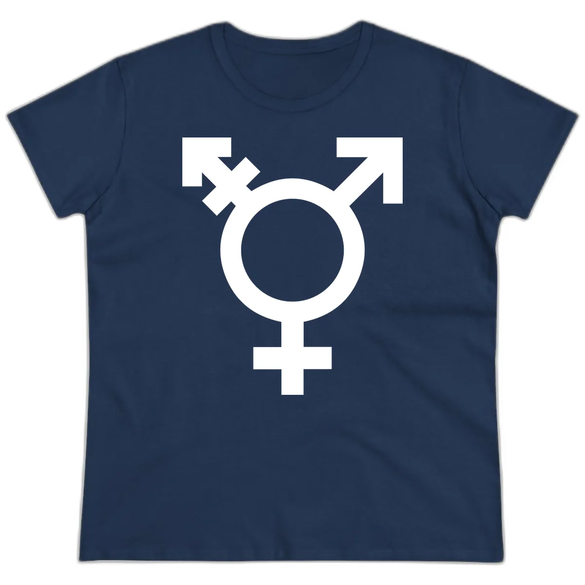 Trans Pride Symbol Ladies Tee in Navy