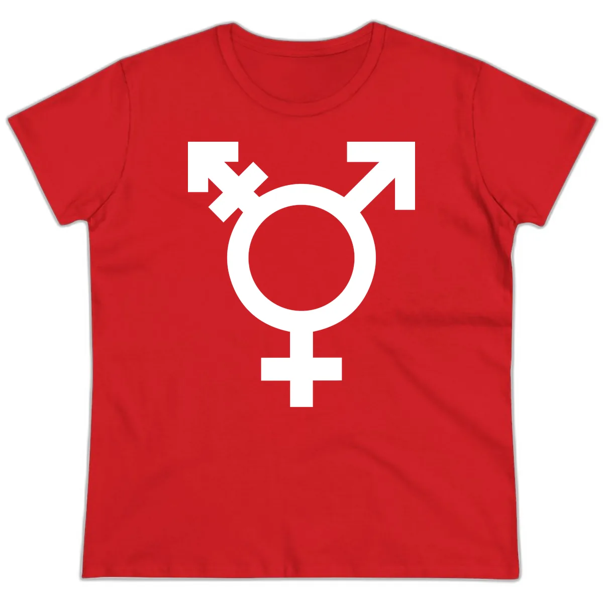 Trans Pride Symbol Ladies Tee in Red
