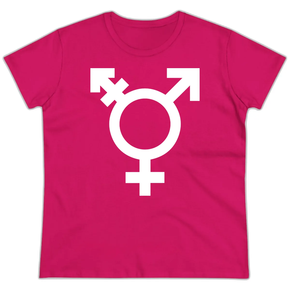 Trans Pride Symbol Ladies Tee in Heliconia
