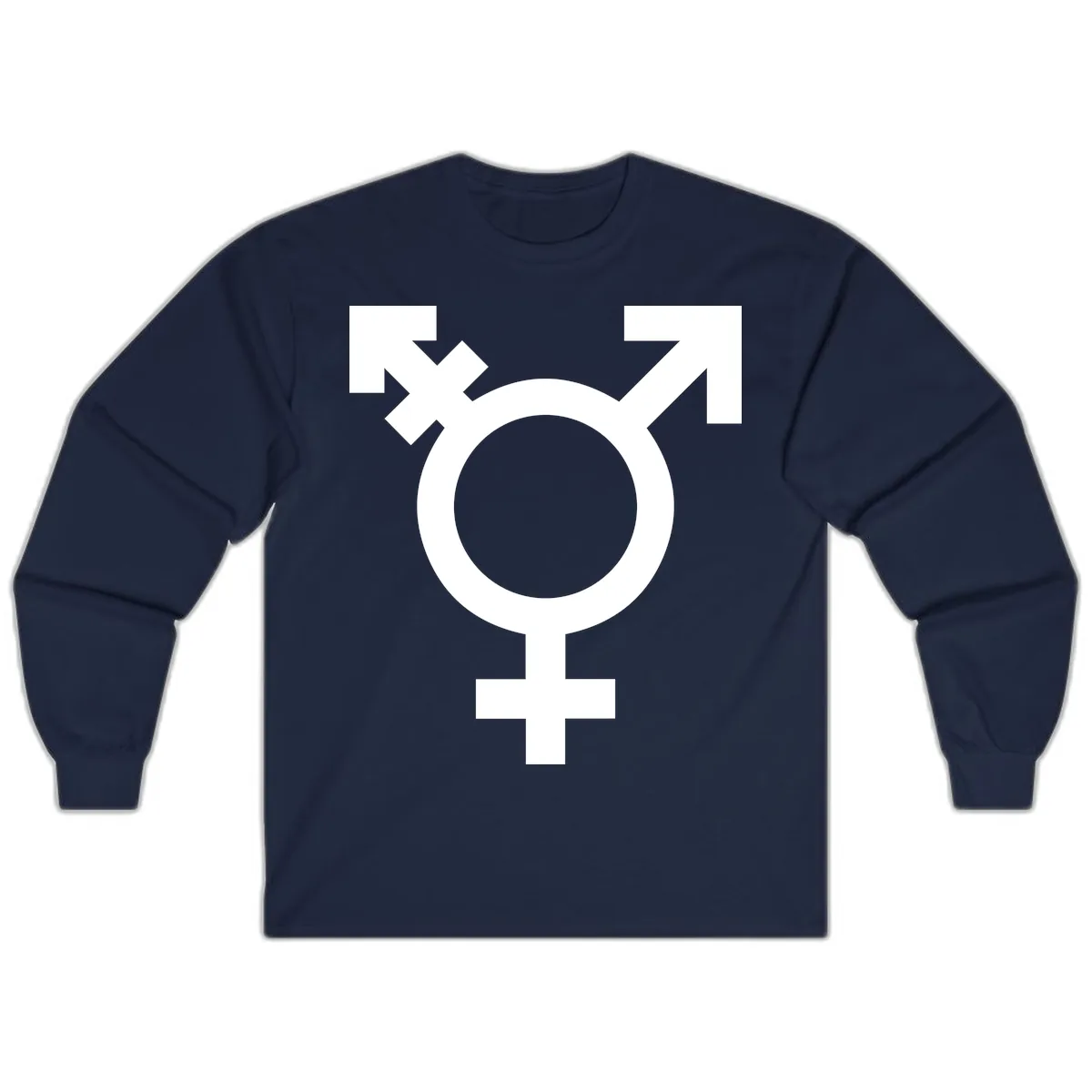 Trans Pride Symbol Long Sleeve in Navy