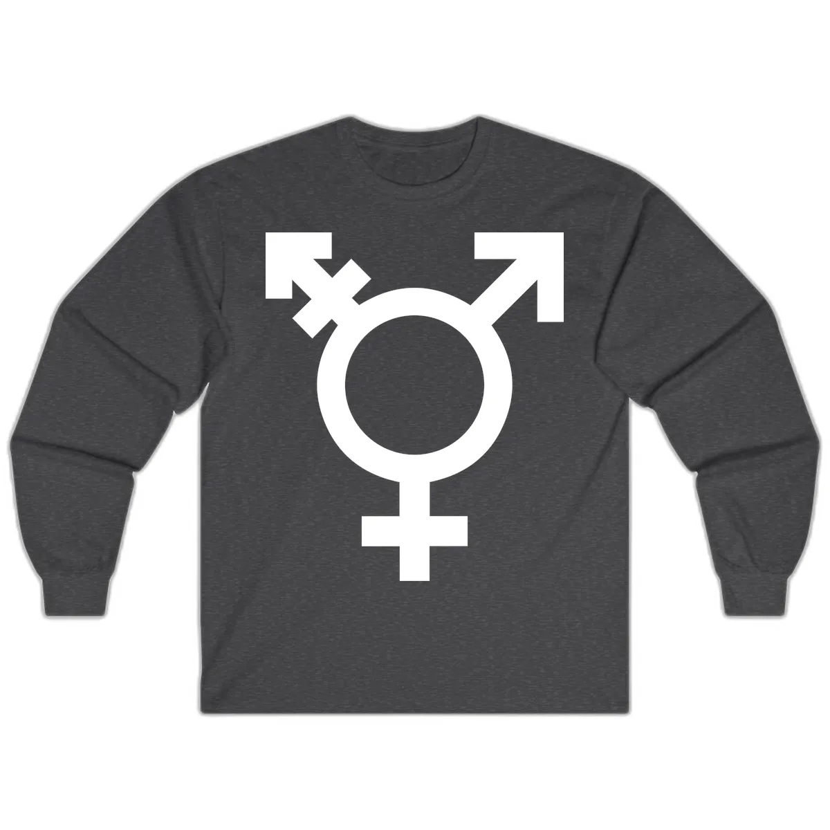 Trans Pride Symbol Long Sleeve in Dark Heather