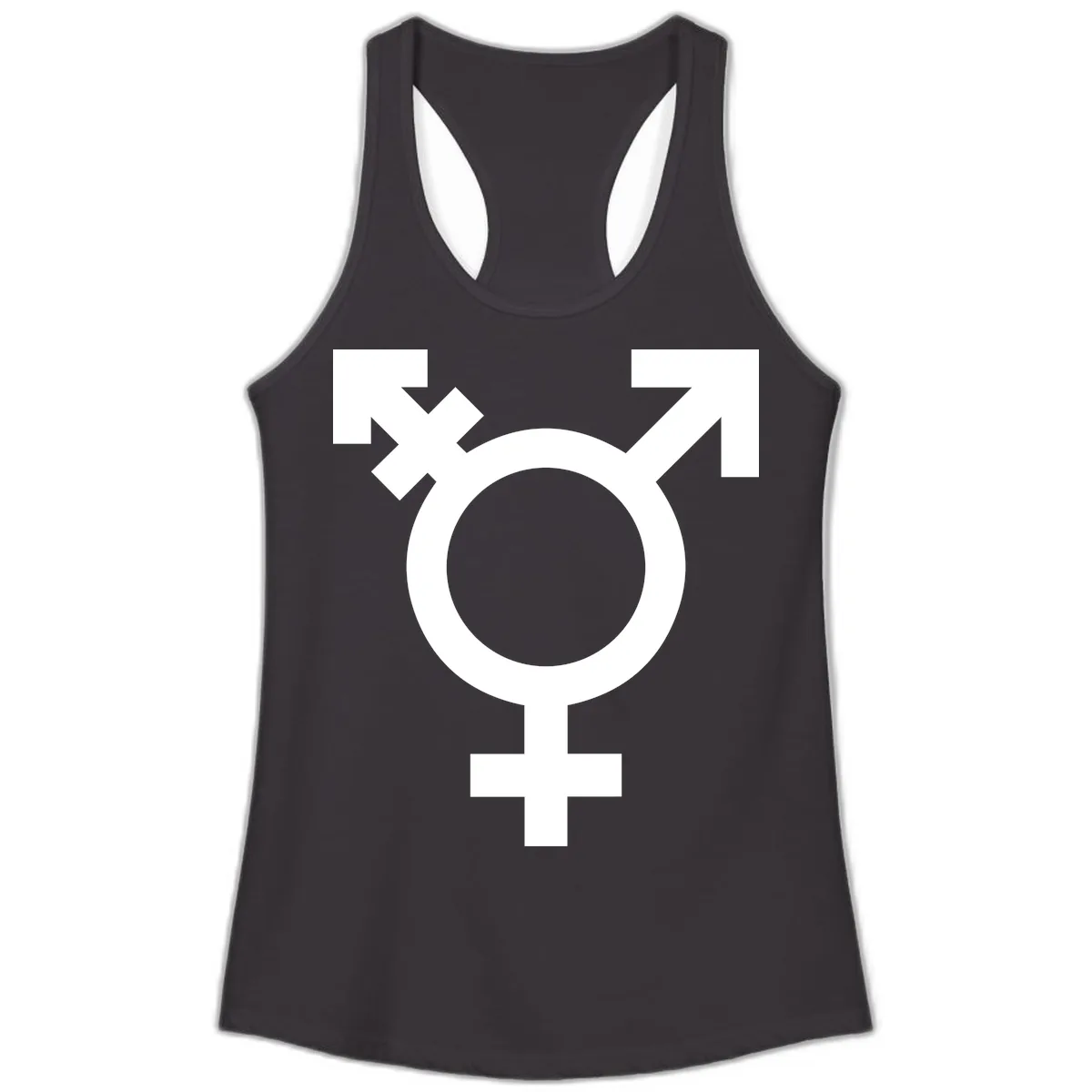 Trans Pride Symbol Ladies Tank in Black
