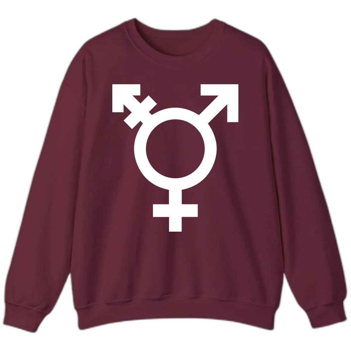 Trans Pride Symbol Sweatshirt in Maroon