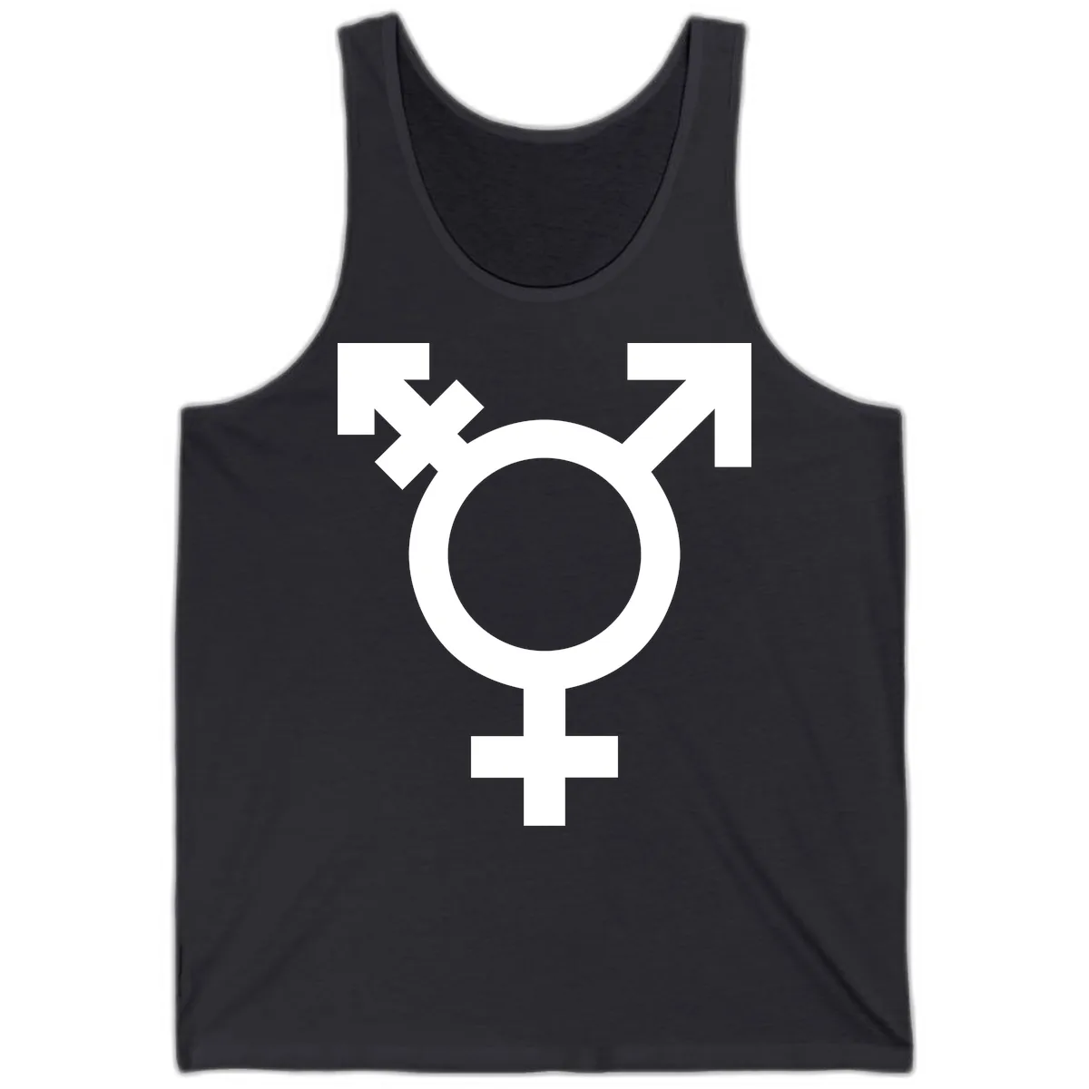 Trans Pride Symbol Tank in Dark Grey