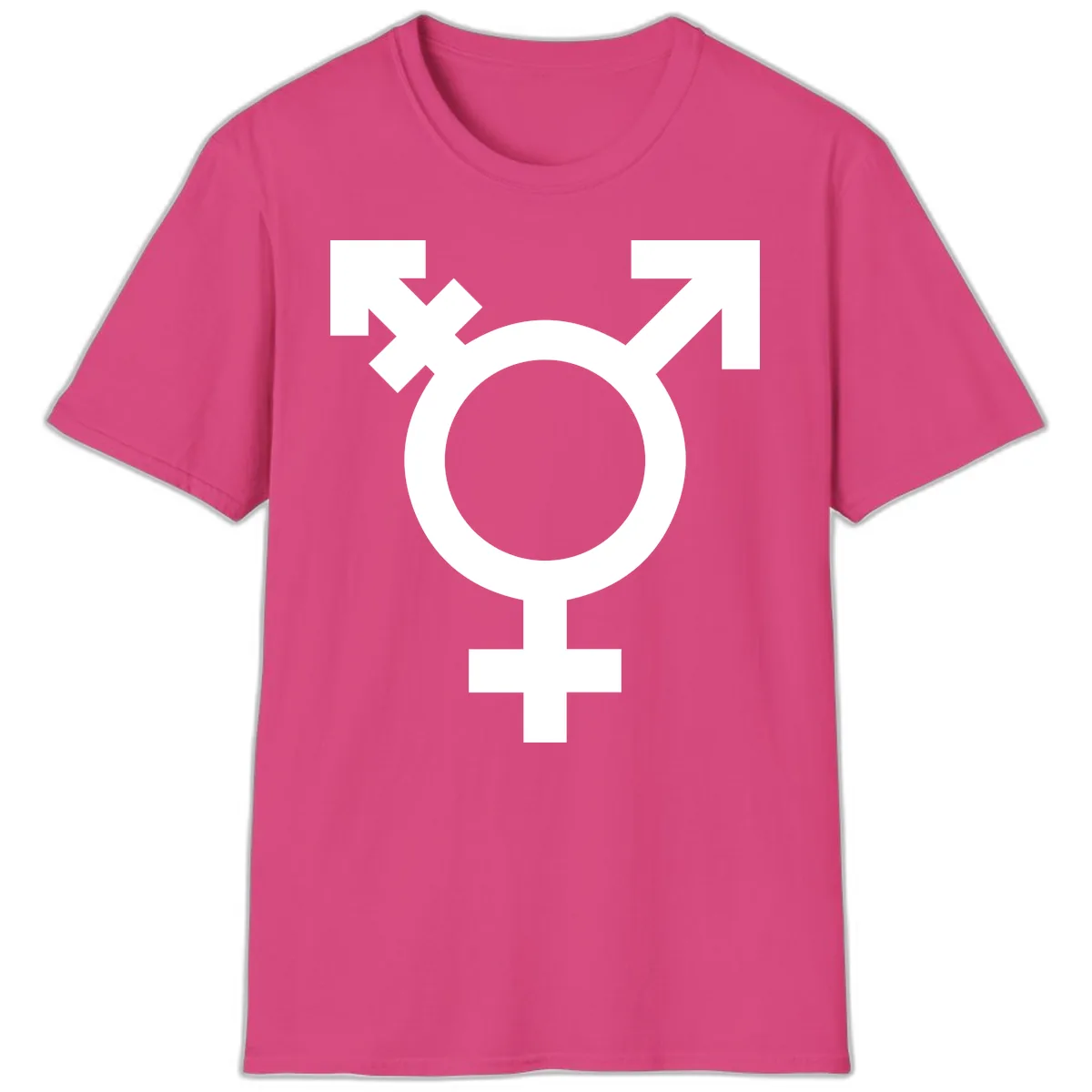 Trans Pride Symbol T-Shirt in Heliconia