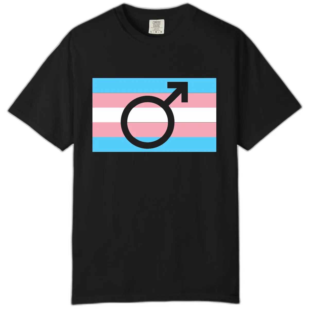 Trans Pride Flag Symbol Comfort Color in Black