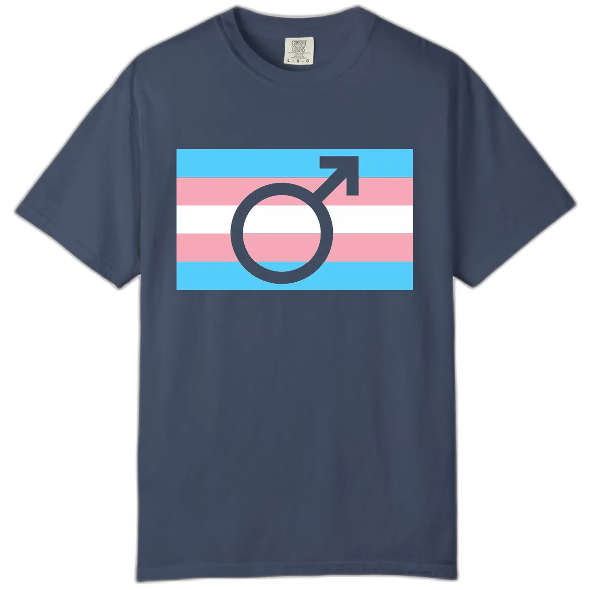 Trans Pride Flag Symbol Comfort Color in Midnight