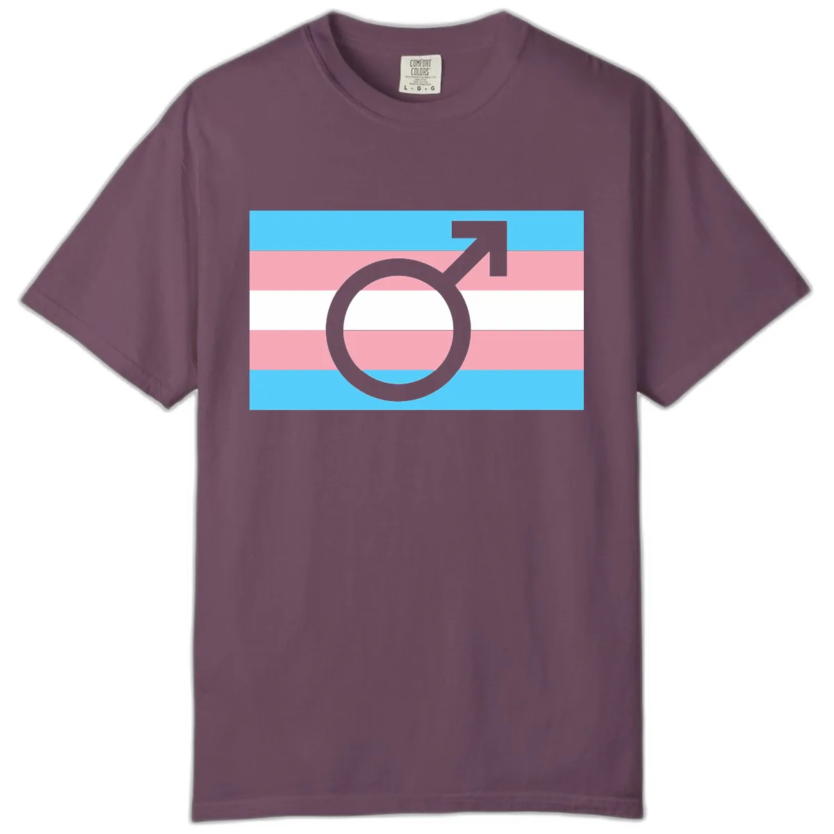 Trans Pride Flag Symbol Comfort Color in Berry