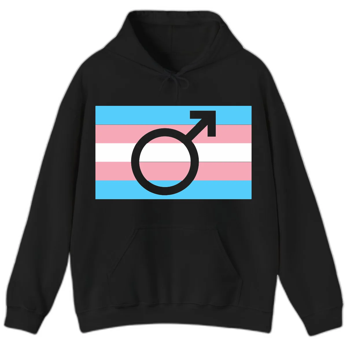 Trans Pride Flag Symbol Hoodie in Black