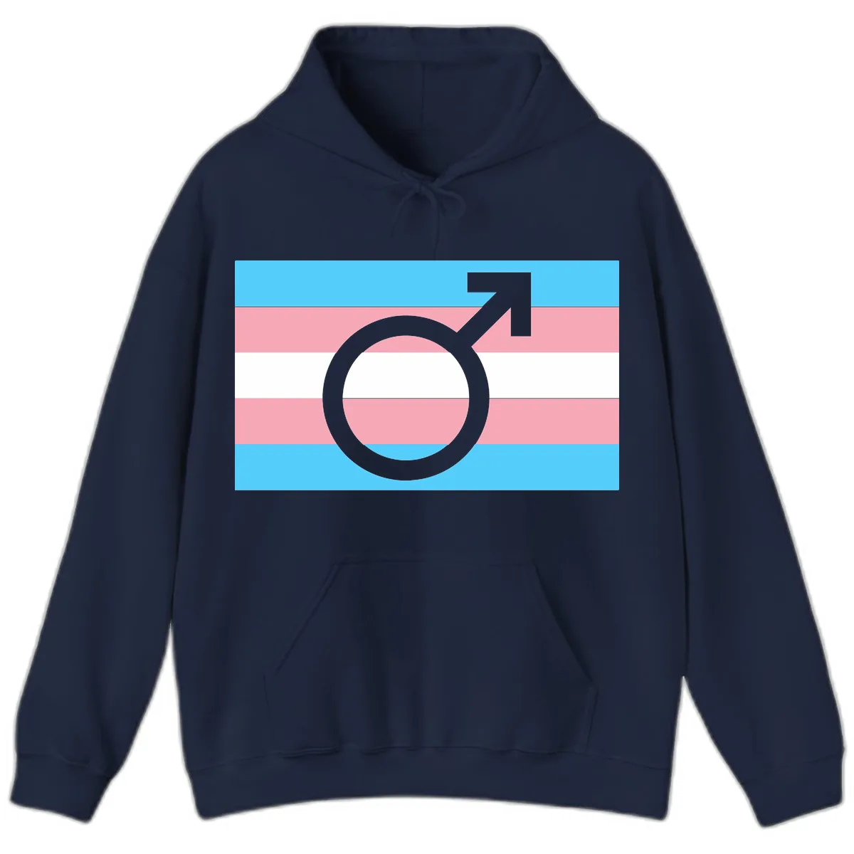 Trans Pride Flag Symbol Hoodie in Navy