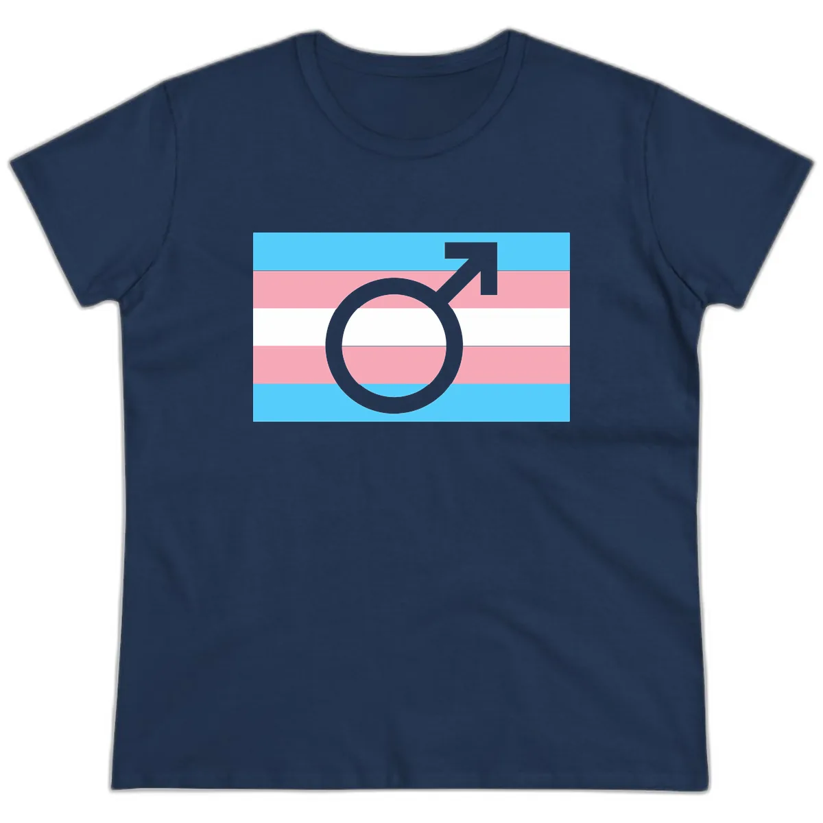 Trans Pride Flag Symbol Ladies Tee in Navy