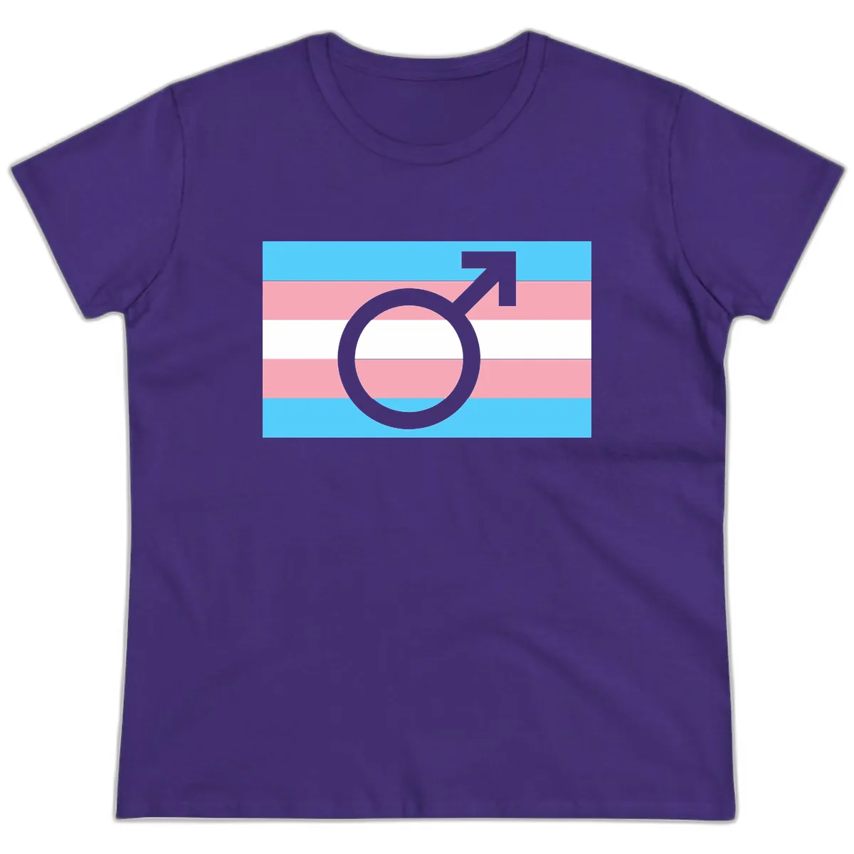 Trans Pride Flag Symbol Ladies Tee in Purple