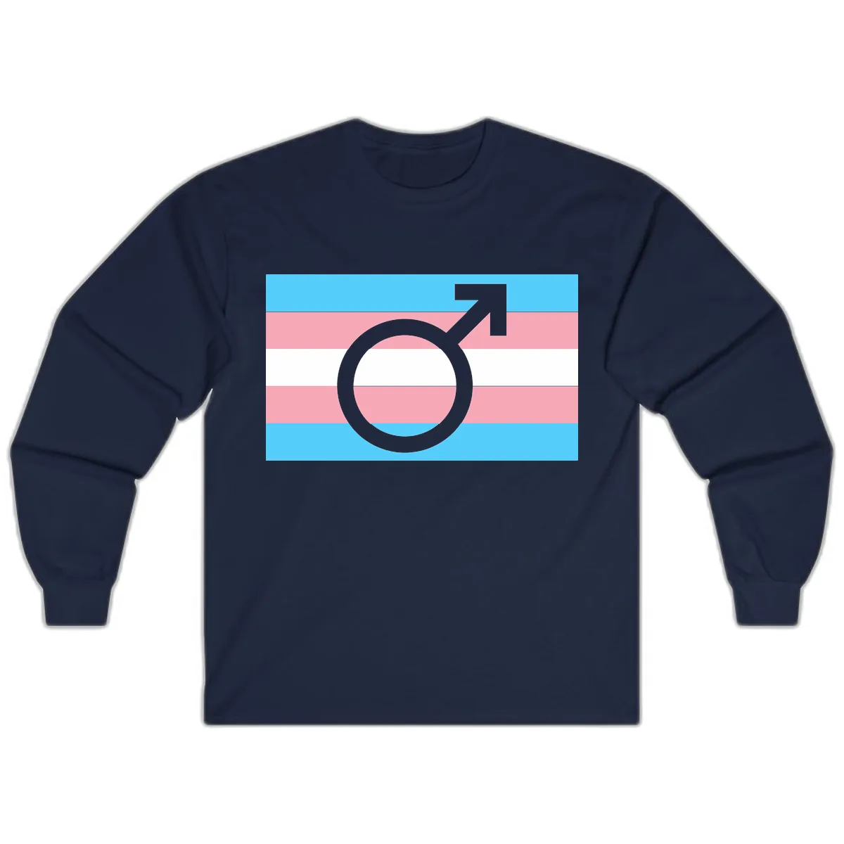 Trans Pride Flag Symbol Long Sleeve in Navy