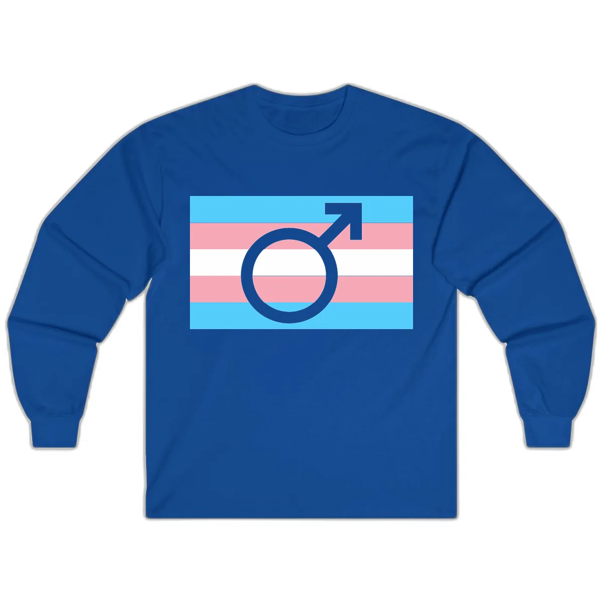 Trans Pride Flag Symbol Long Sleeve in Royal