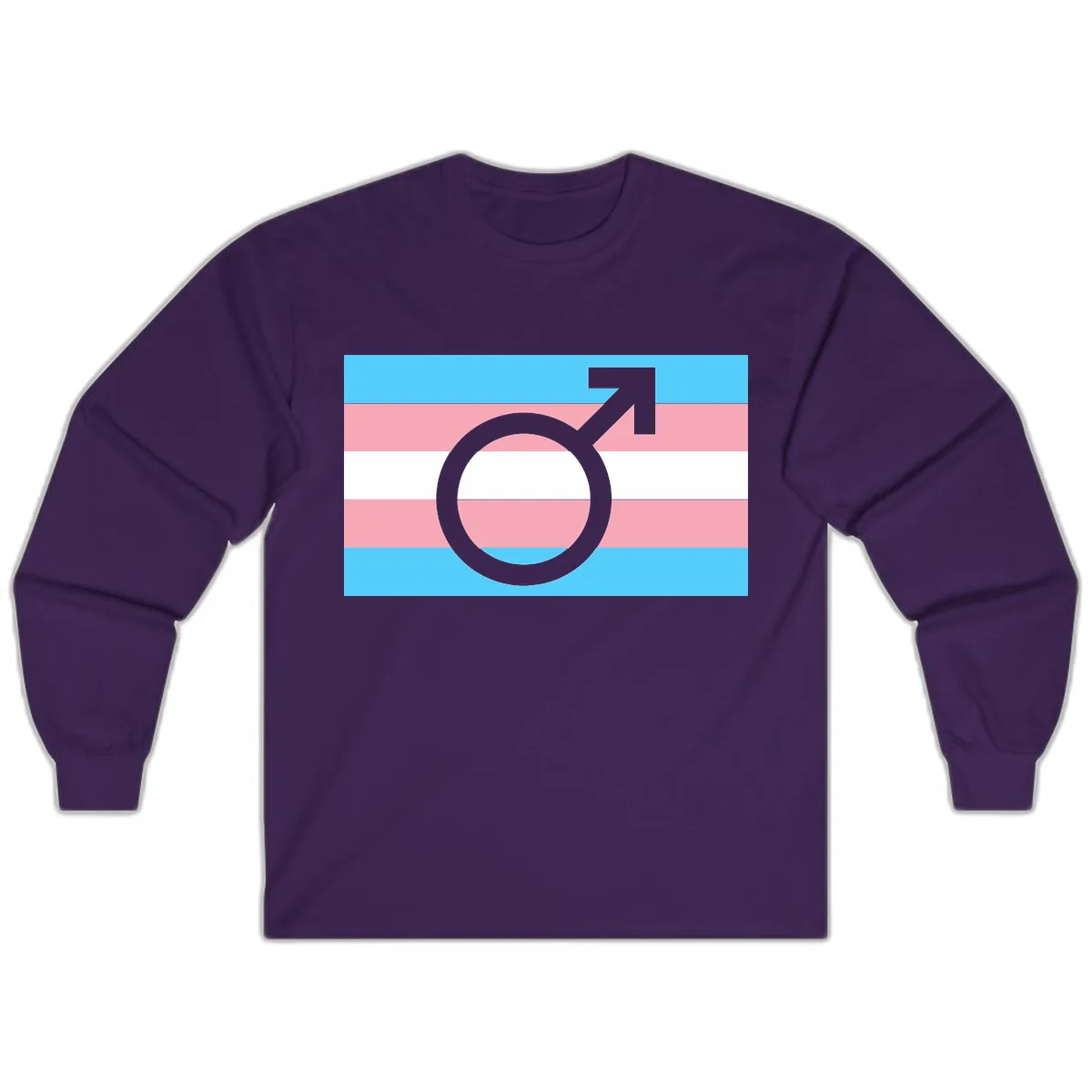 Trans Pride Flag Symbol Long Sleeve in Purple