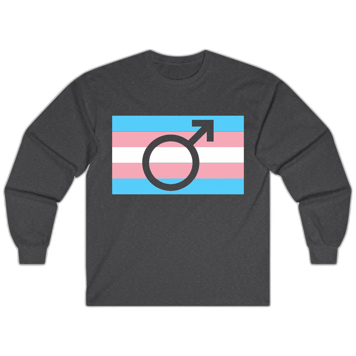 Trans Pride Flag Symbol Long Sleeve in Dark Heather