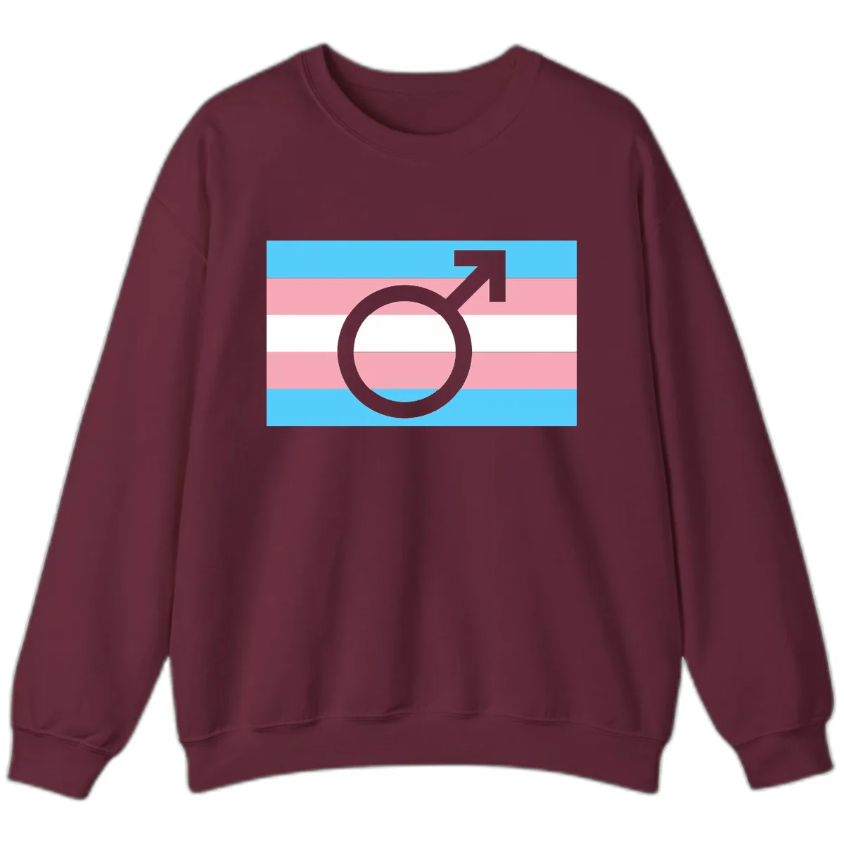 Trans Pride Flag Symbol Sweatshirt in Maroon