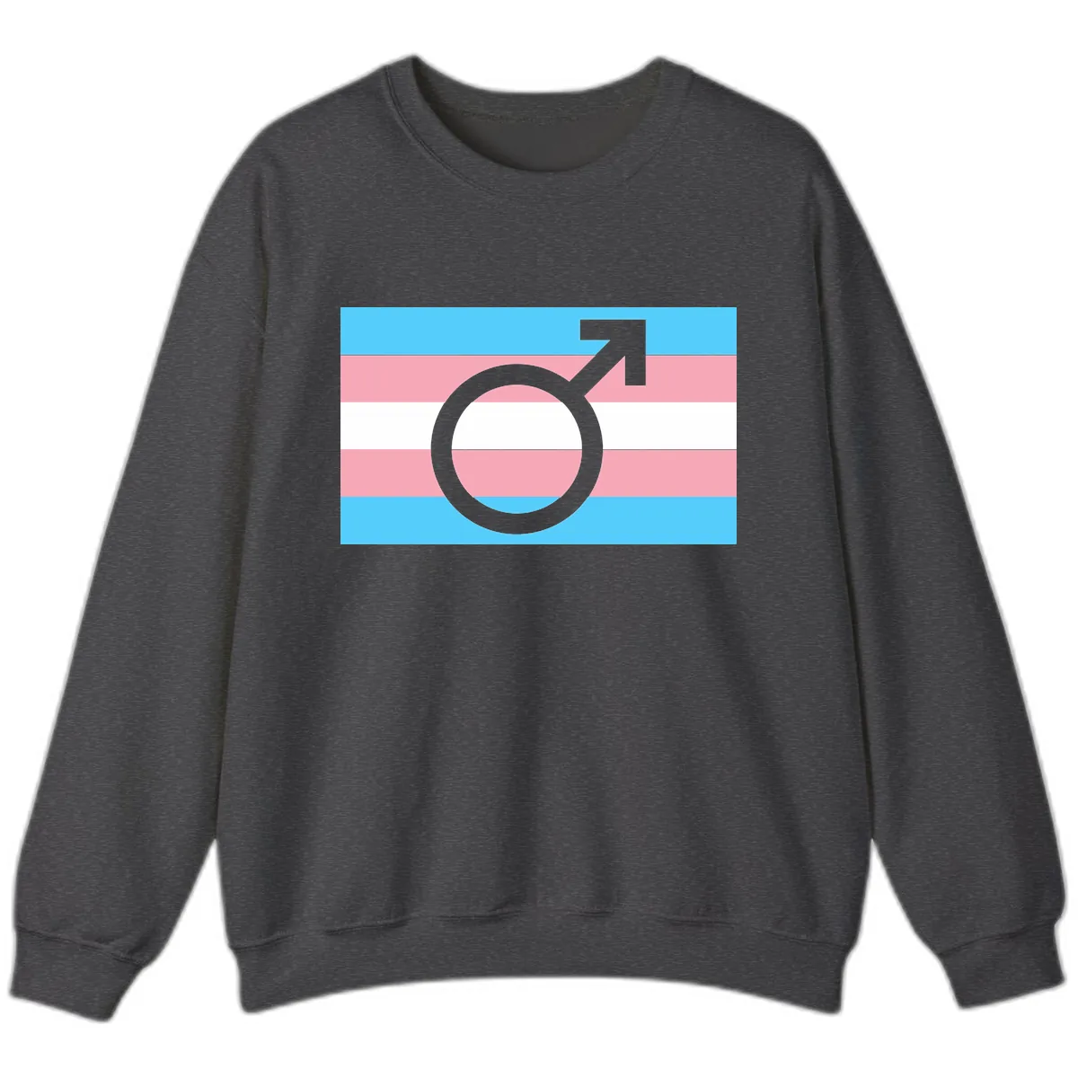 Trans Pride Flag Symbol Sweatshirt in Dark Heather