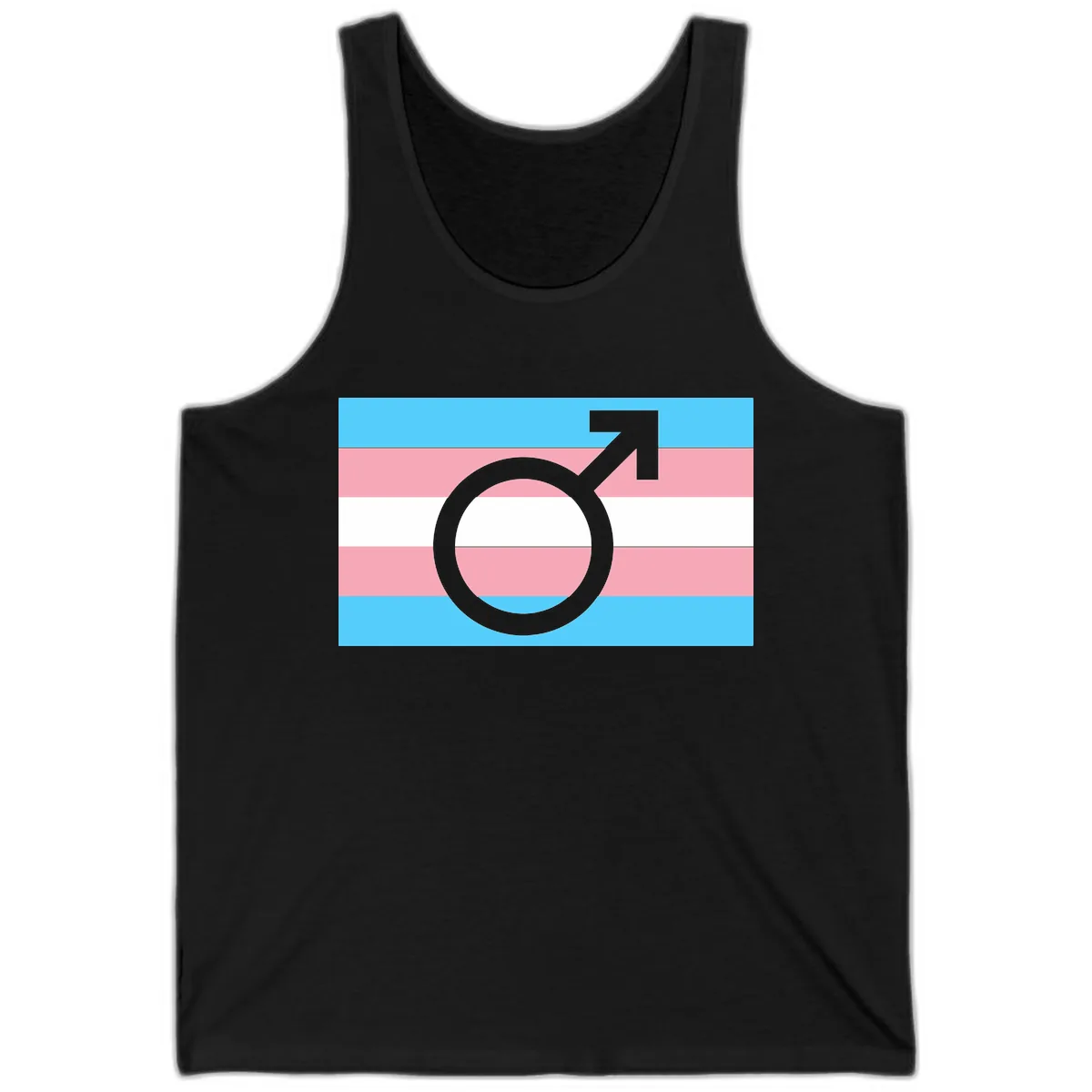 Trans Pride Flag Symbol Tank in Black