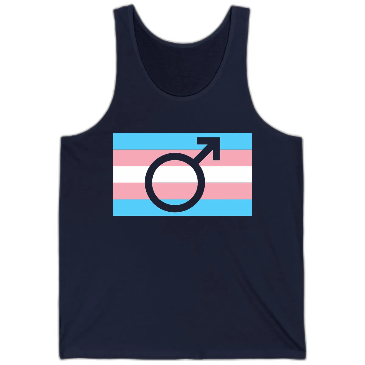 Trans Pride Flag Symbol Tank in Navy