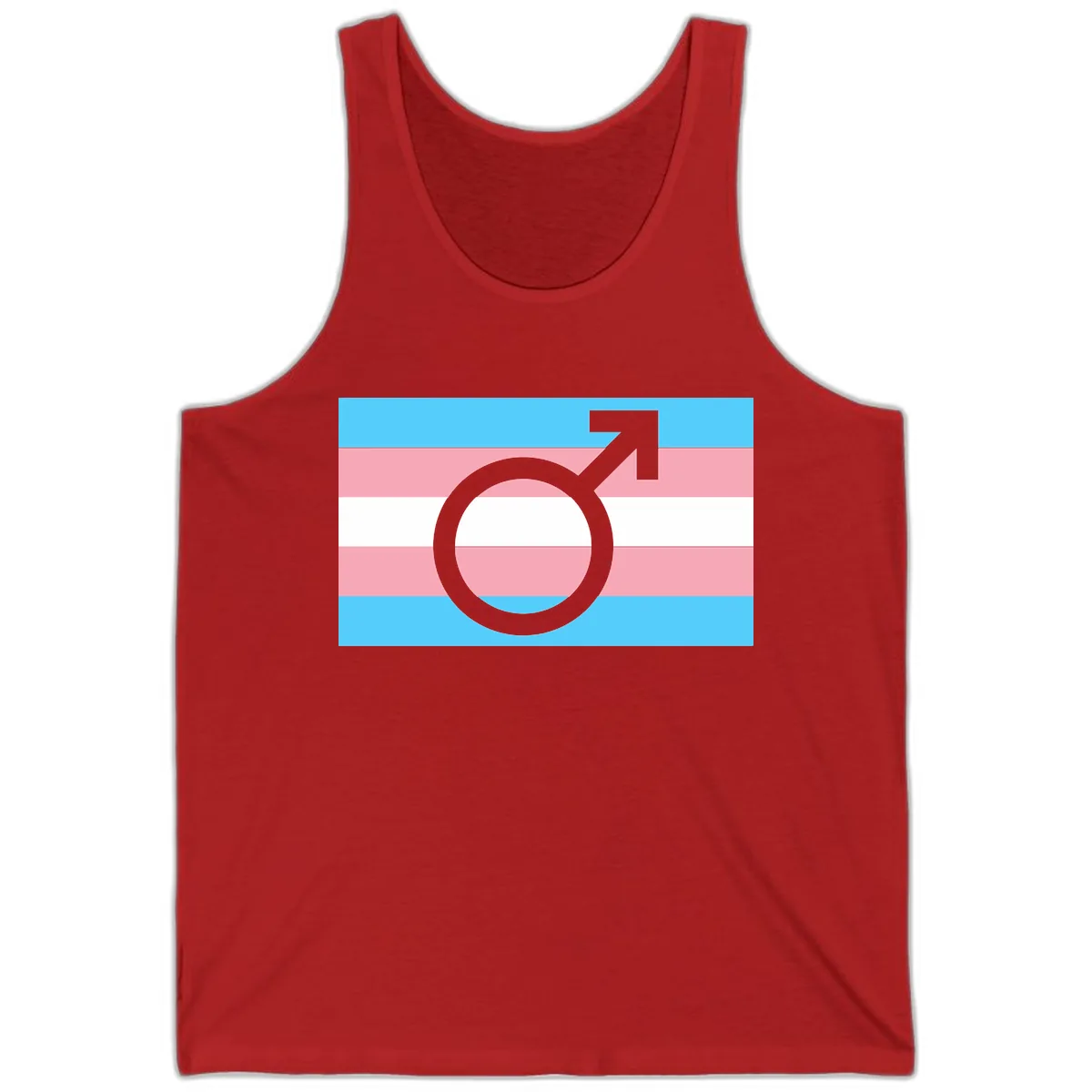 Trans Pride Flag Symbol Tank in Red
