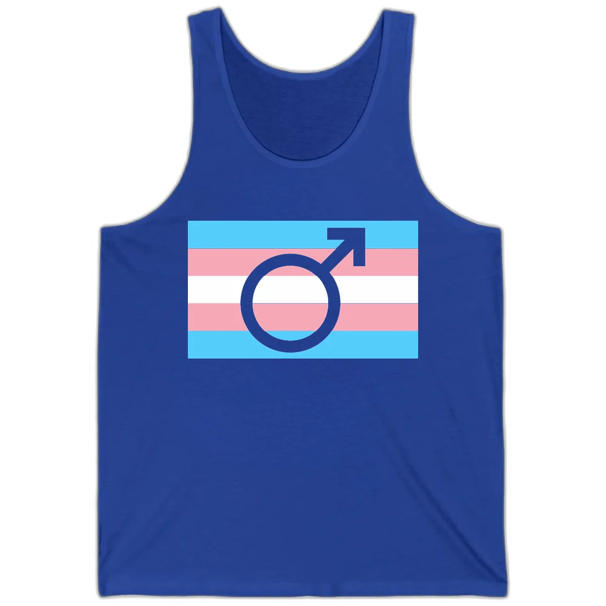Trans Pride Flag Symbol Tank in True Royal
