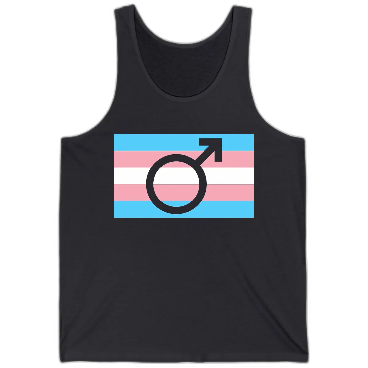 Trans Pride Flag Symbol Tank in Dark Grey