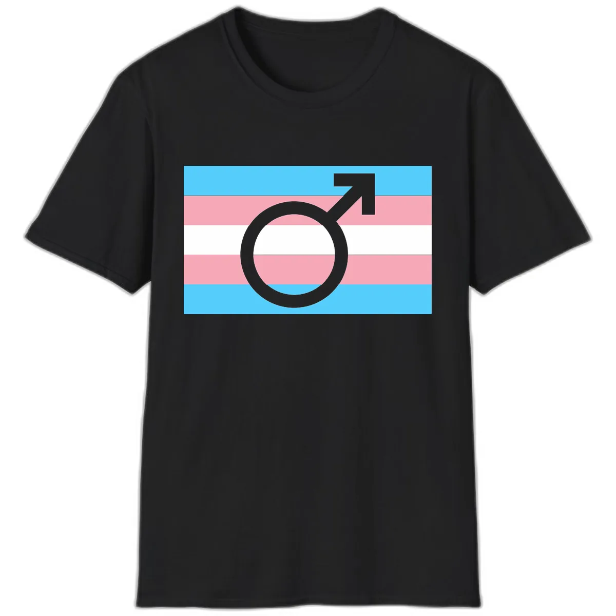 Trans Pride Flag Symbol T-Shirt in Black