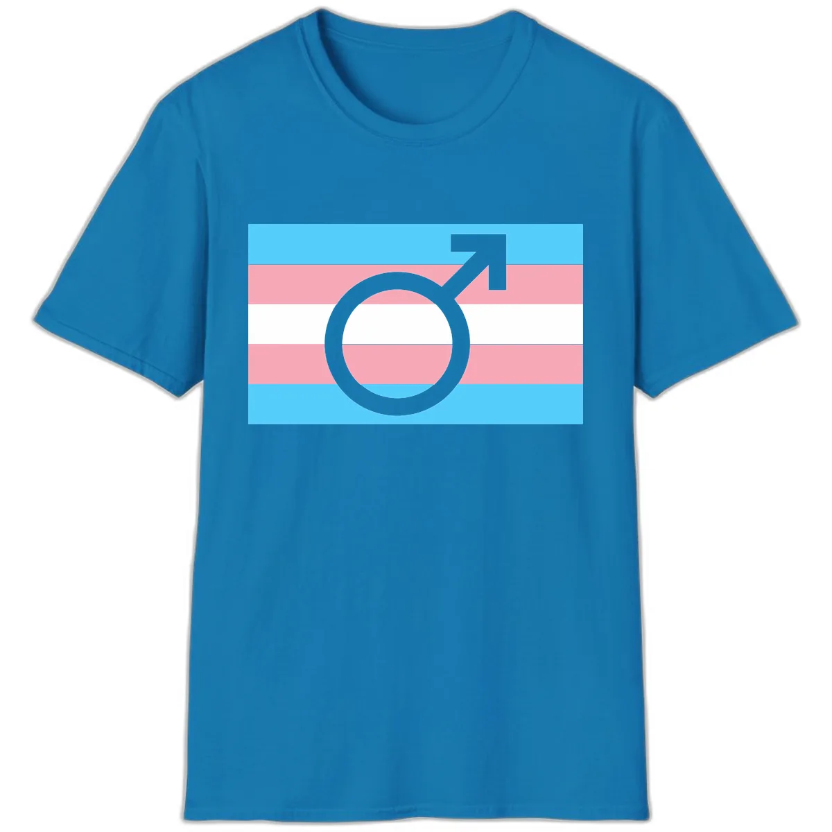 Trans Pride Flag Symbol T-Shirt in Sapphire