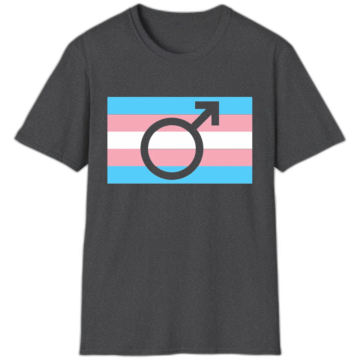 Trans Pride Flag Symbol T-Shirt in Dark Heather