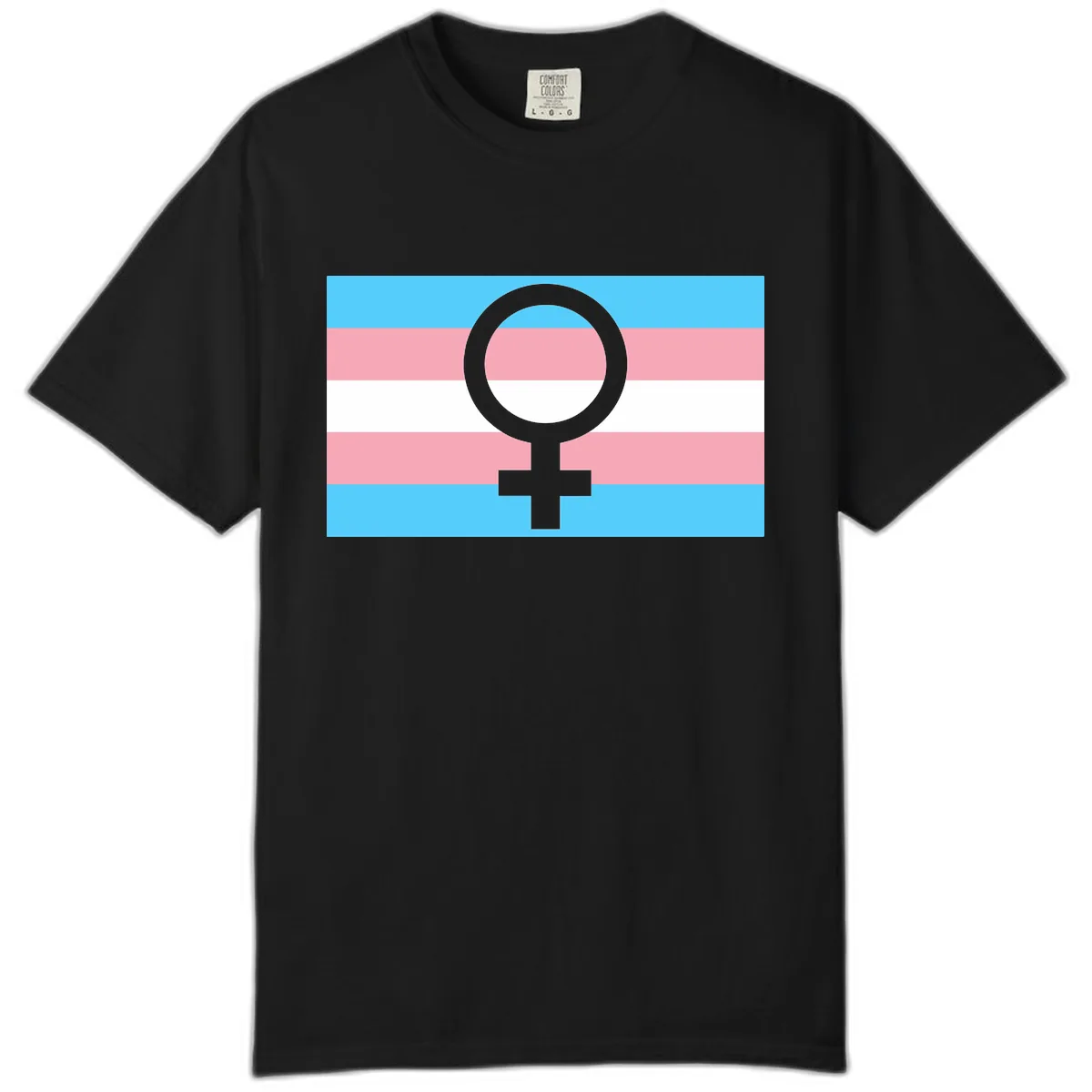Trans Pride Flag Symbol Comfort Color in Black