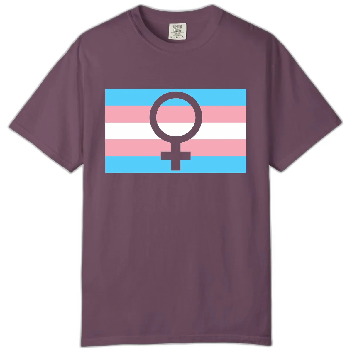 Trans Pride Flag Symbol Comfort Color in Berry