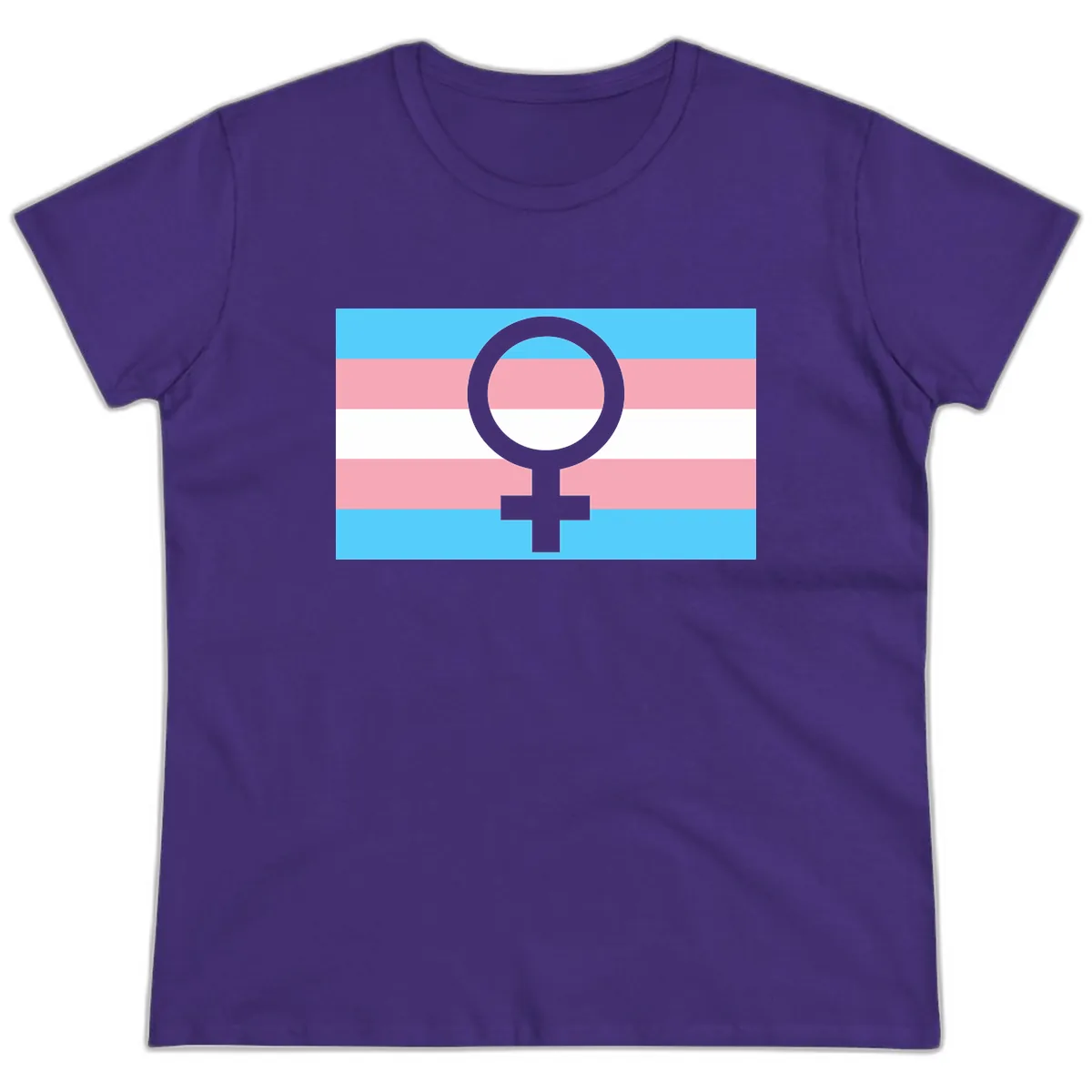 Trans Pride Flag Symbol Ladies Tee in Purple