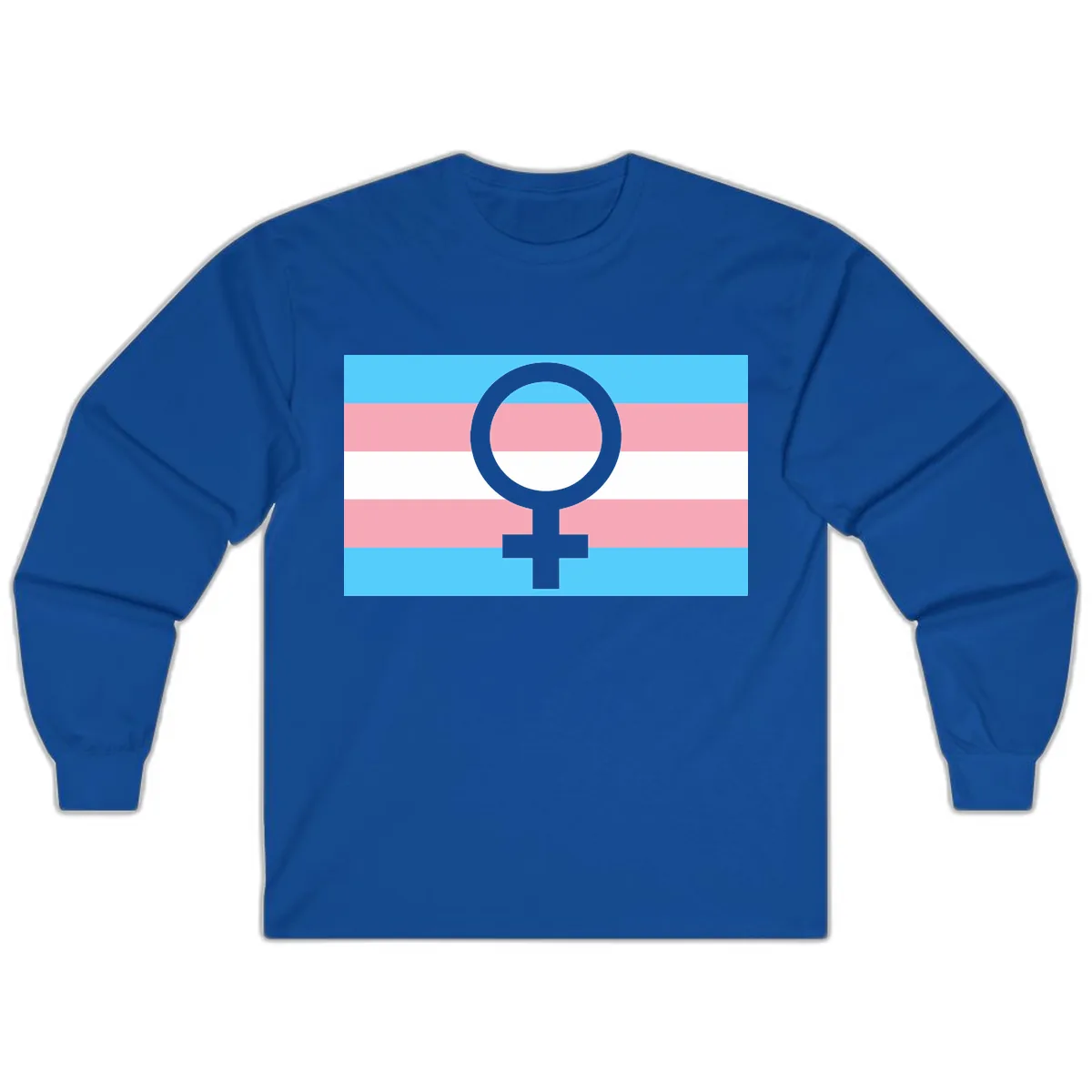 Trans Pride Flag Symbol Long Sleeve in Royal