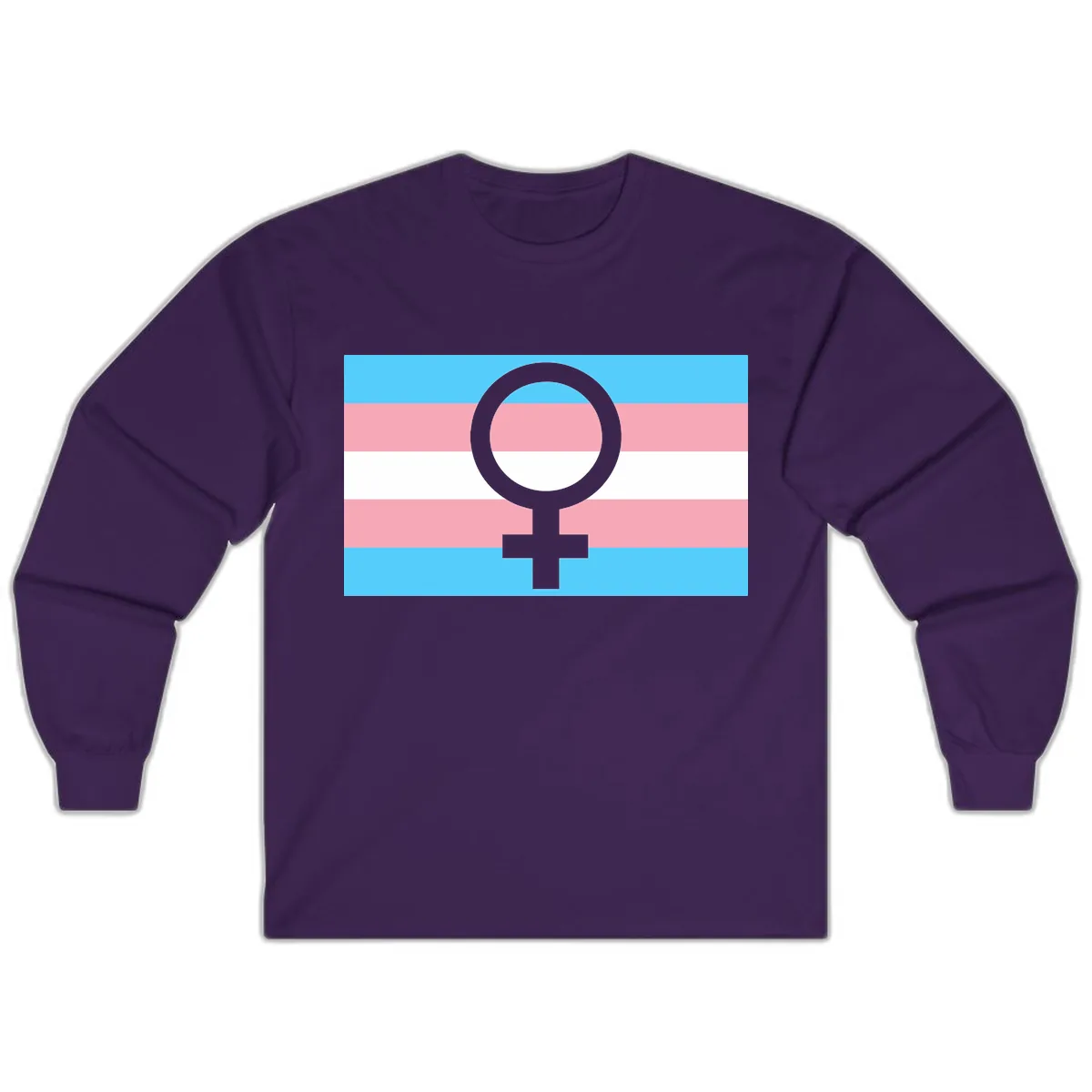 Trans Pride Flag Symbol Long Sleeve in Purple