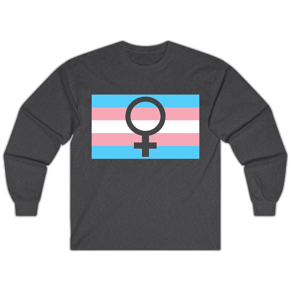 Trans Pride Flag Symbol Long Sleeve in Dark Heather