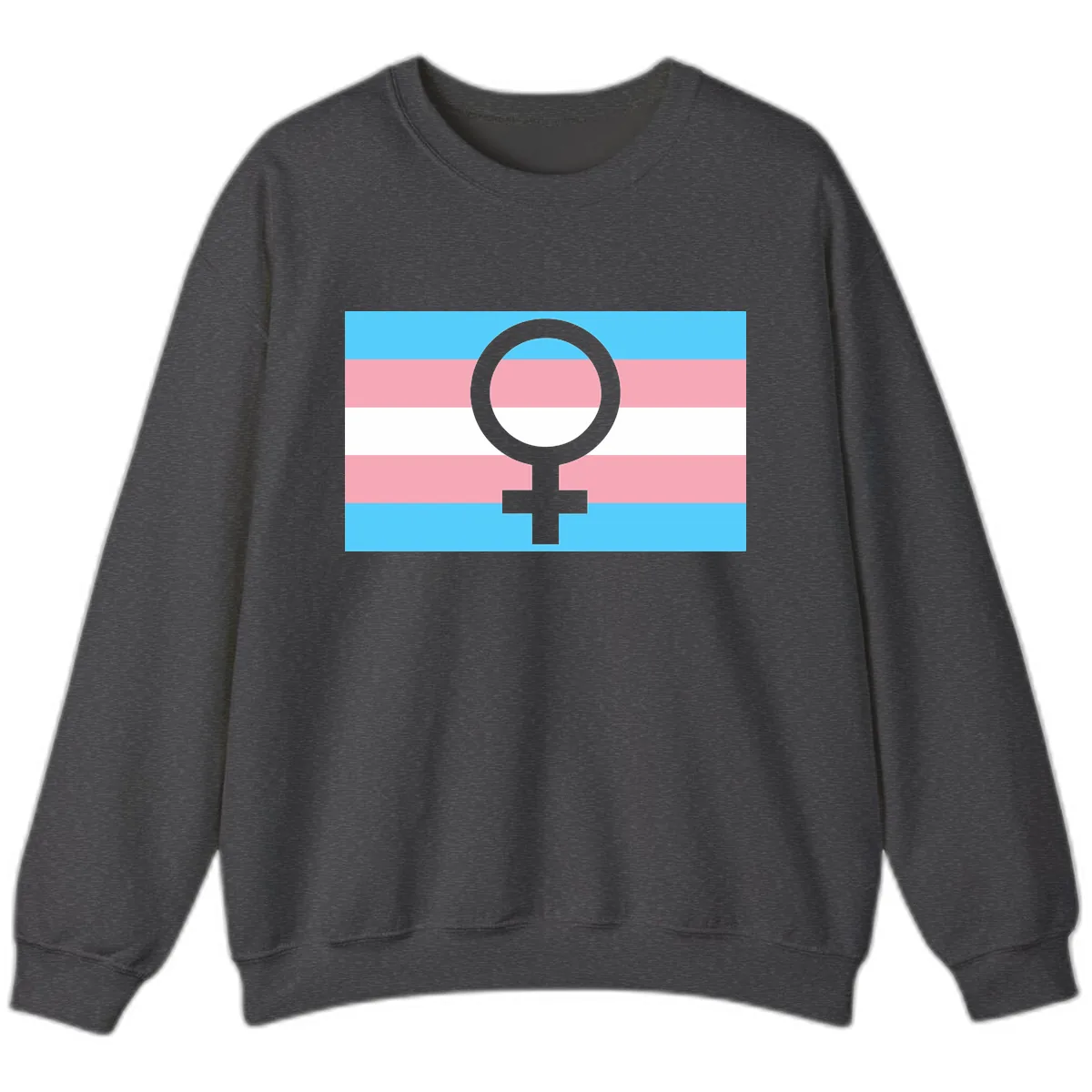 Trans Pride Flag Symbol Sweatshirt in Dark Heather