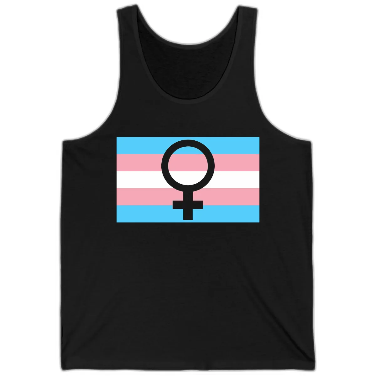 Trans Pride Flag Symbol Tank in Black