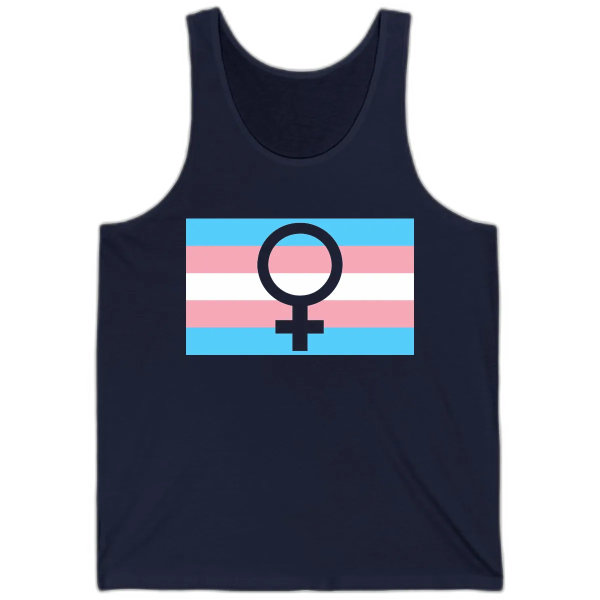 Trans Pride Flag Symbol Tank in Navy