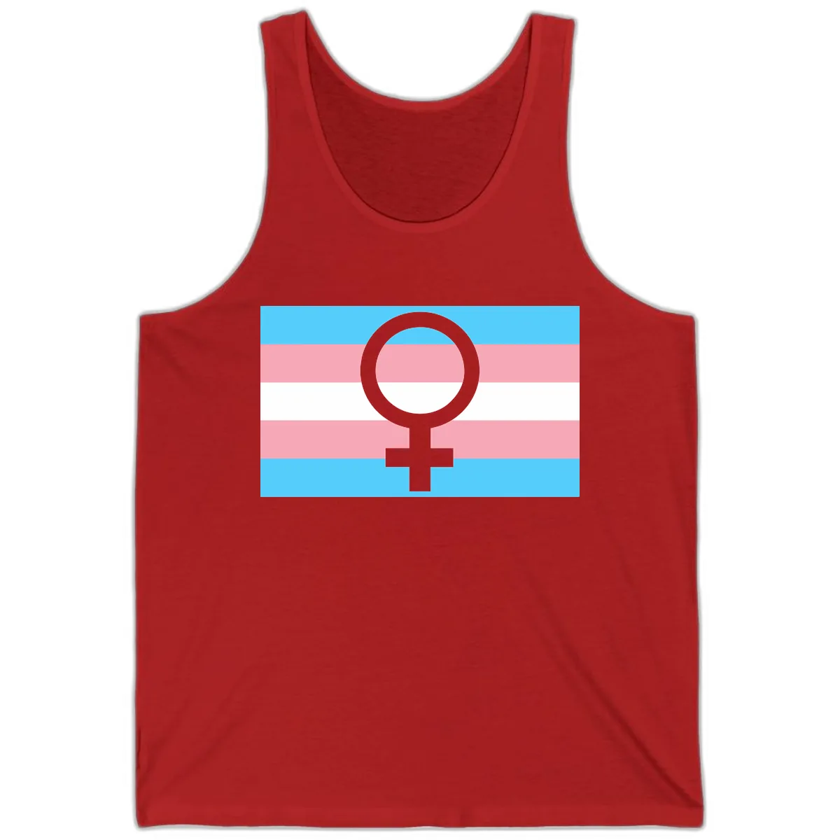 Trans Pride Flag Symbol Tank in Red
