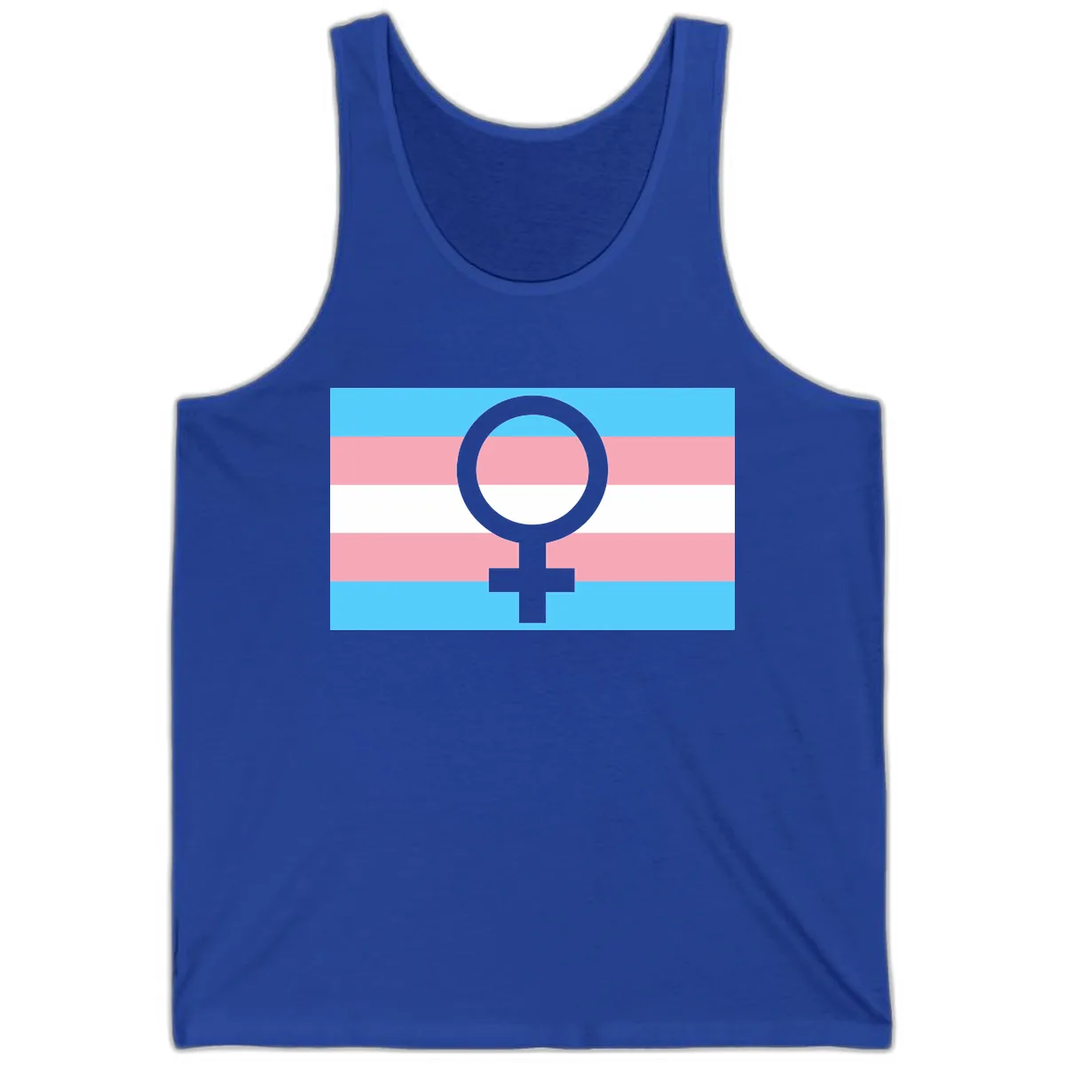 Trans Pride Flag Symbol Tank in True Royal