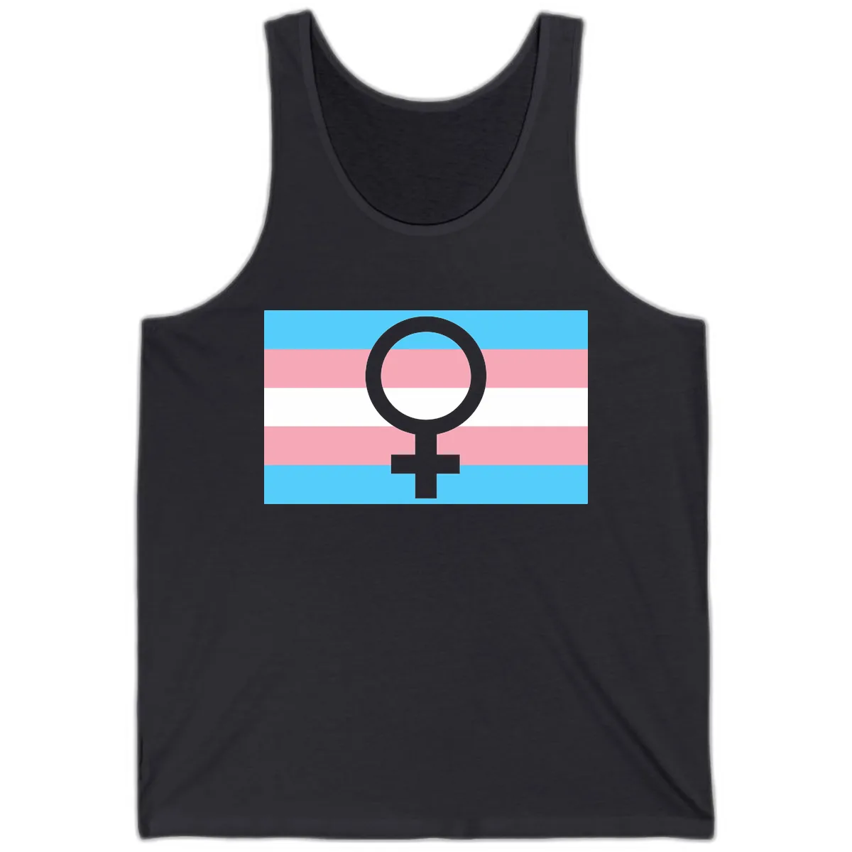 Trans Pride Flag Symbol Tank in Dark Grey