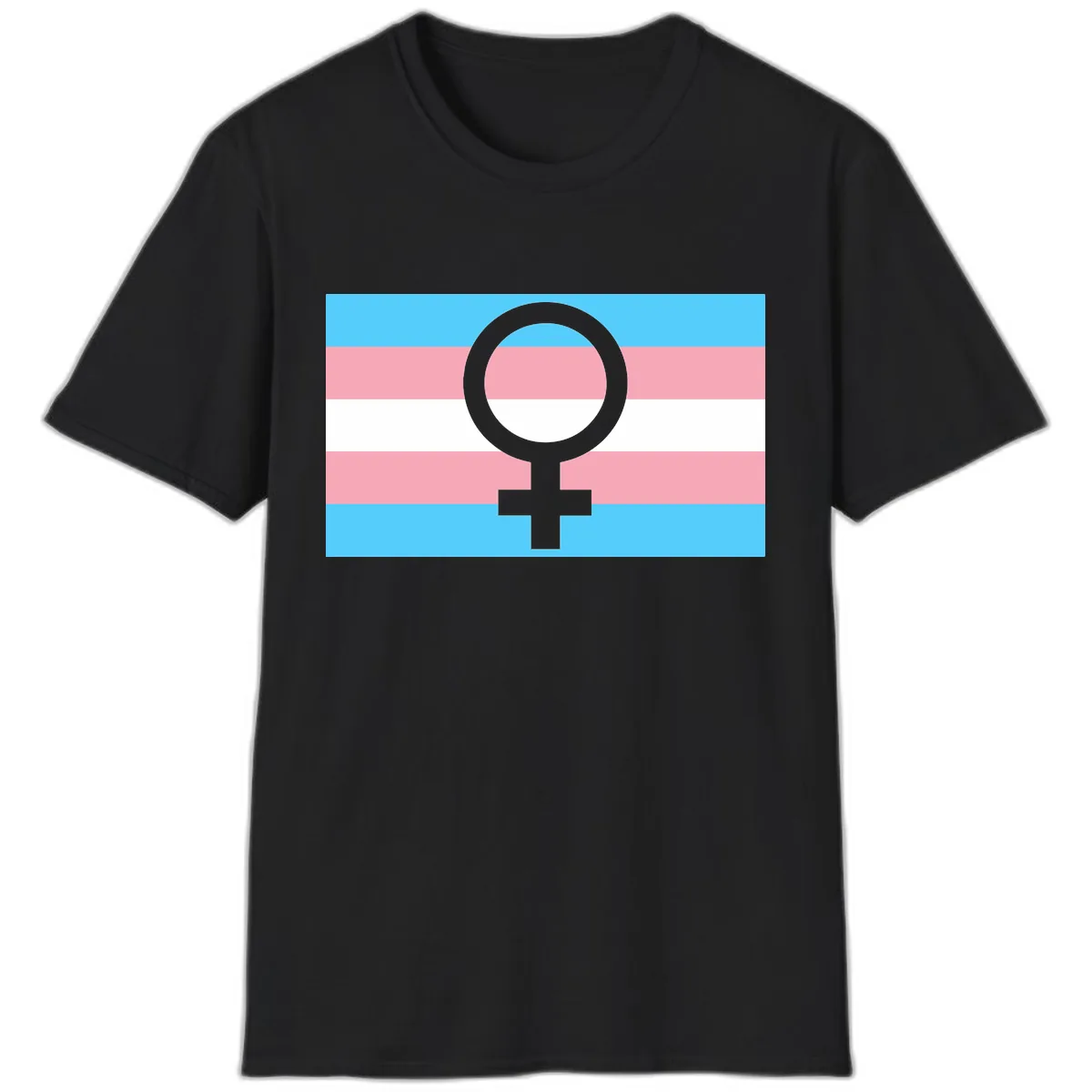 Trans Pride Flag Symbol T-Shirt in Black