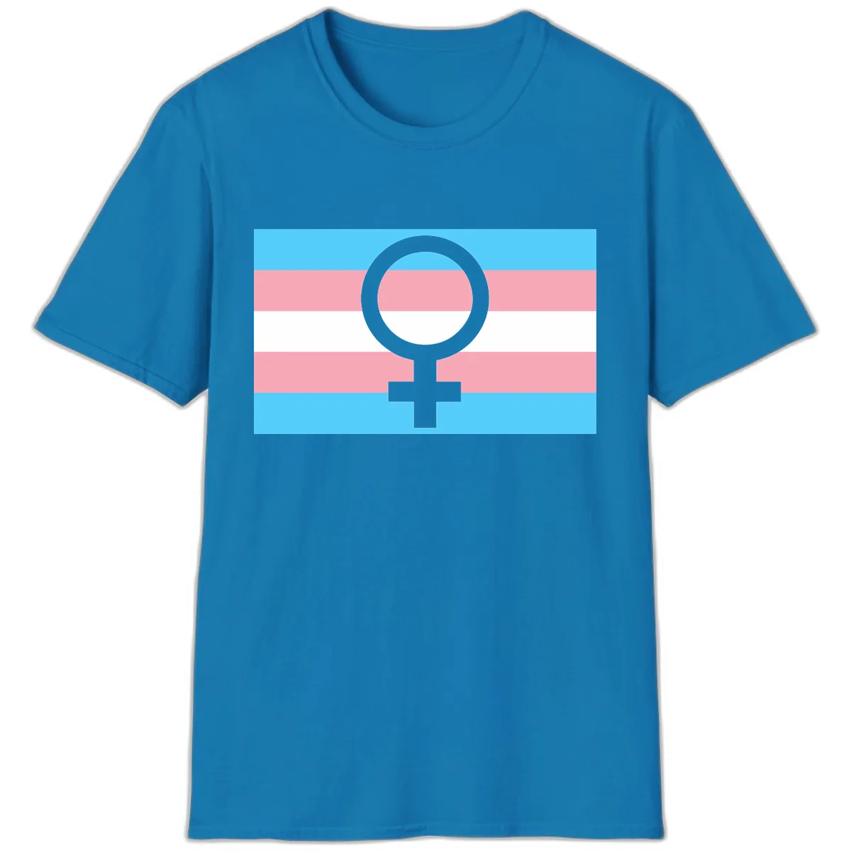 Trans Pride Flag Symbol T-Shirt in Sapphire
