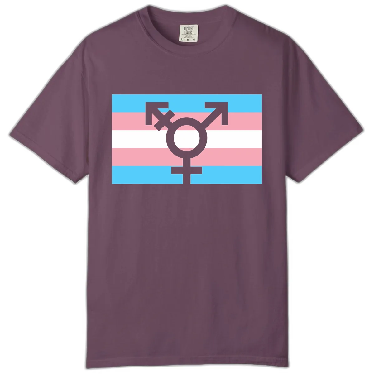 Transgender Pride Flag Symbol Comfort Color in Berry